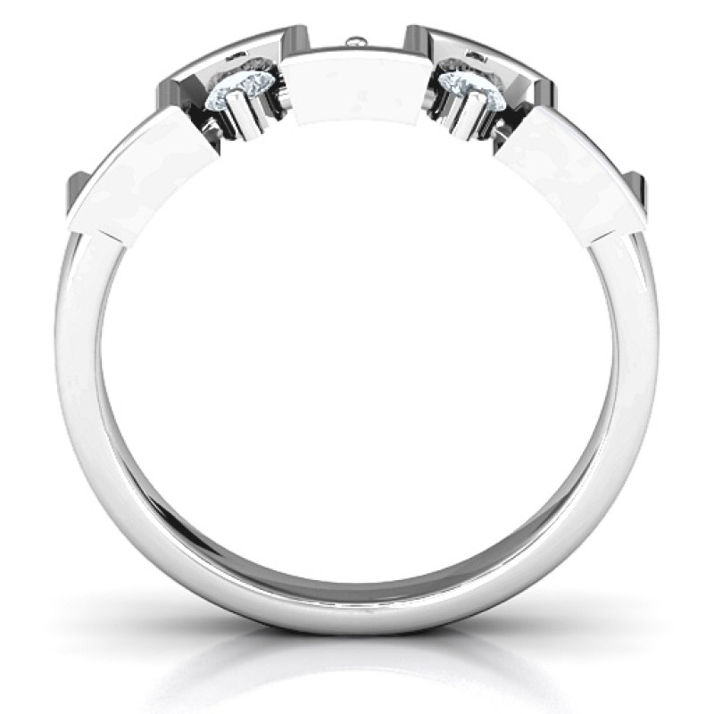Geometric Fashion Band ring Geometric Fashion Band ring view