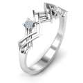 Geometric Glamor Ring Geometric Glamor Ring with two round stones