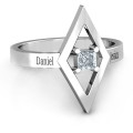 Glam Diamond Ring with a single accent stone