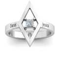 Glam Diamond Ring with a single accent stone