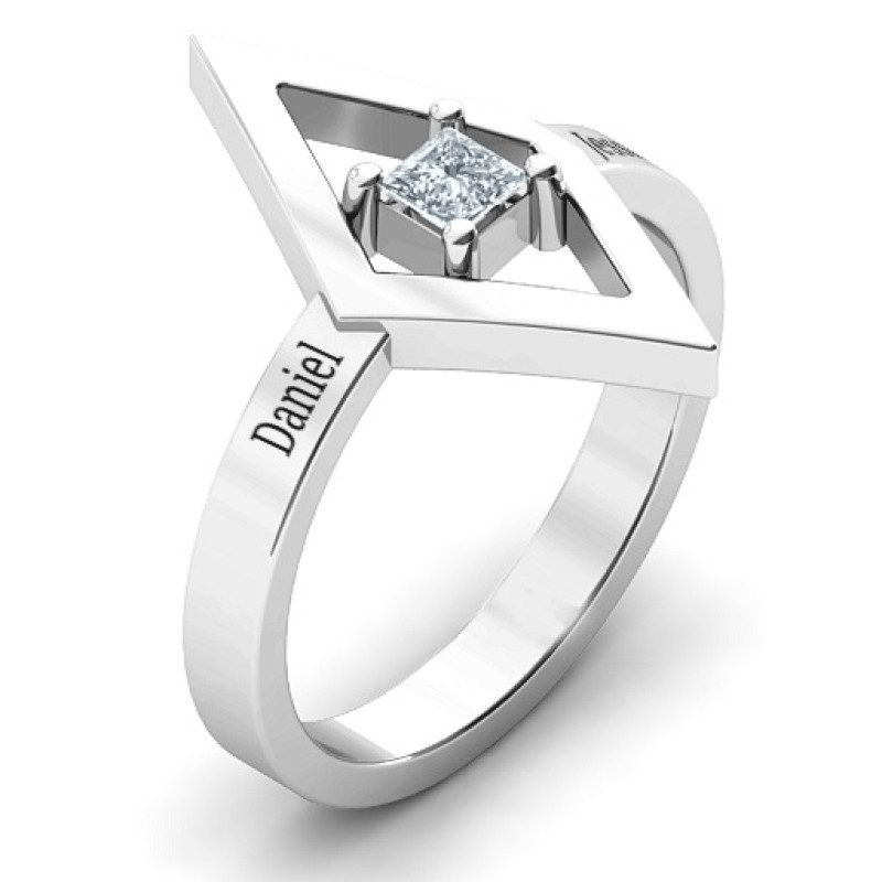 Glam Diamond Ring with a single accent stone