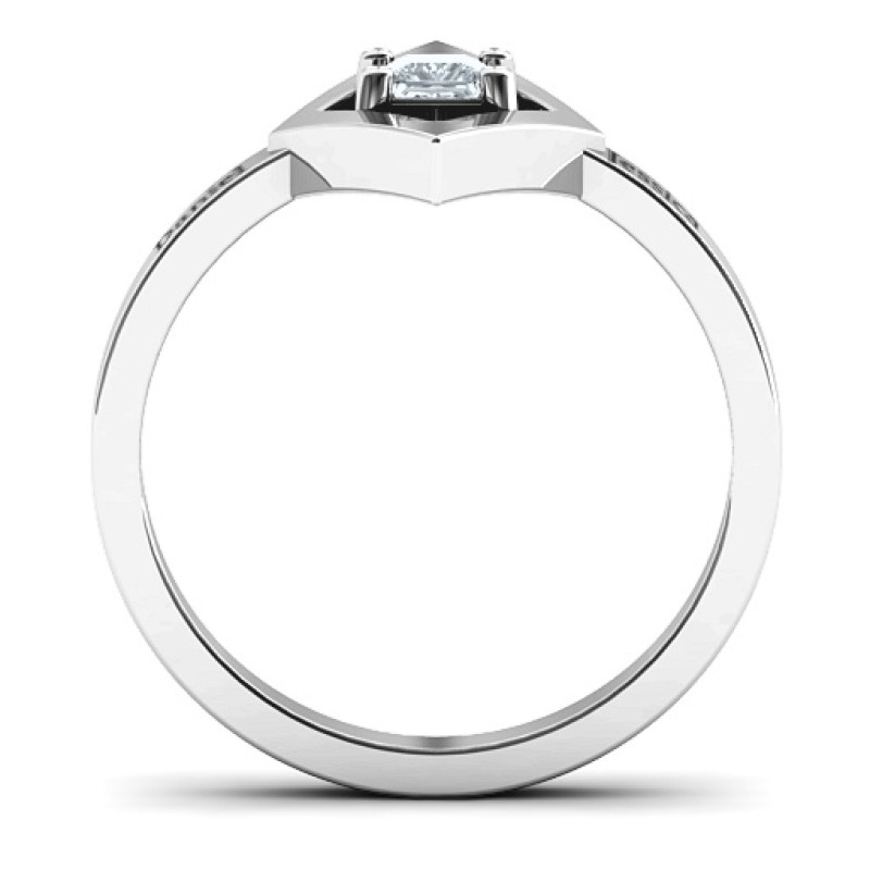 Glam Diamond Ring with a single accent stone