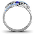 Glimmering Butterfly Ring with two centre stones and accent stones