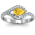 Golden Eye Pear Custom Ring with Accent Stones Golden Eye Pear custom ring with centre and accent stones