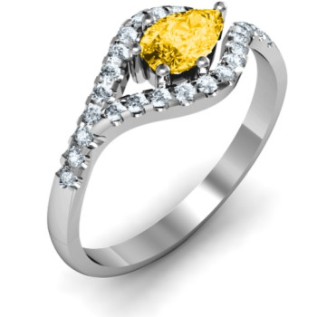 Golden Eye Pear Ring with Accent Infusion Golden Eye Pear Ring with Accent Infusion