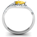 Golden Eye Pear Custom Ring with Accent Stones Golden Eye Pear custom ring with centre and accent stones