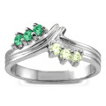 Grooved Collage custom ring with three to eight stones