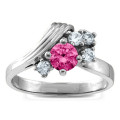 Grooved Wave Gemstone Ring