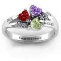 Heart Cluster Ring with Accents - View 2 Heart cluster ring with accent stones, alternate view