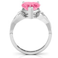 Heart-cut stone ring with open-heart infinity band