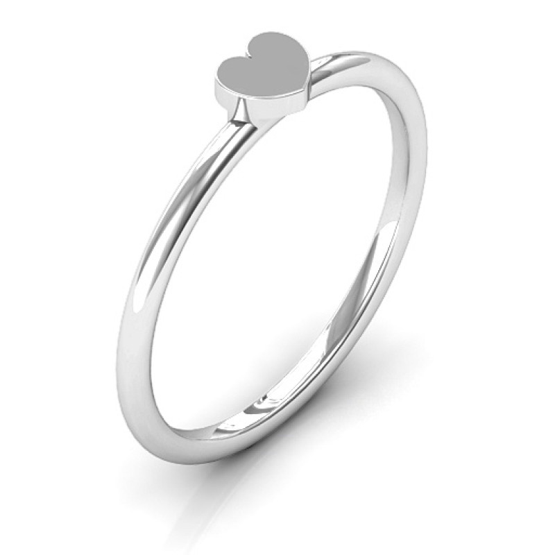Heart Stackr Ring for stacking with Initial and Stone rings
