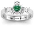 Heart Stone Claddagh Ring product view