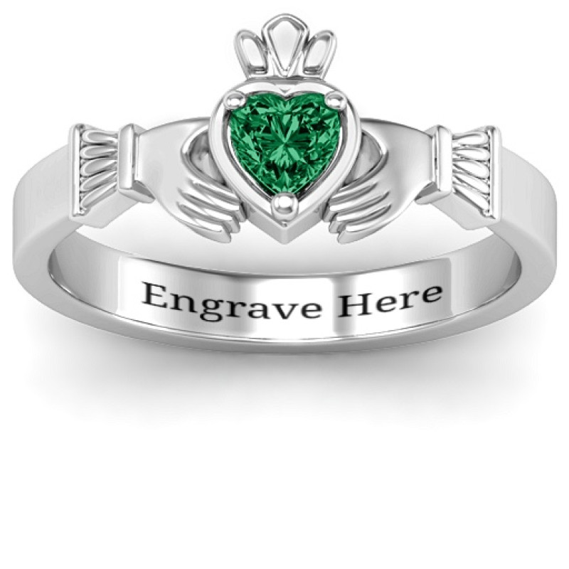 Heart Stone Claddagh Ring product view