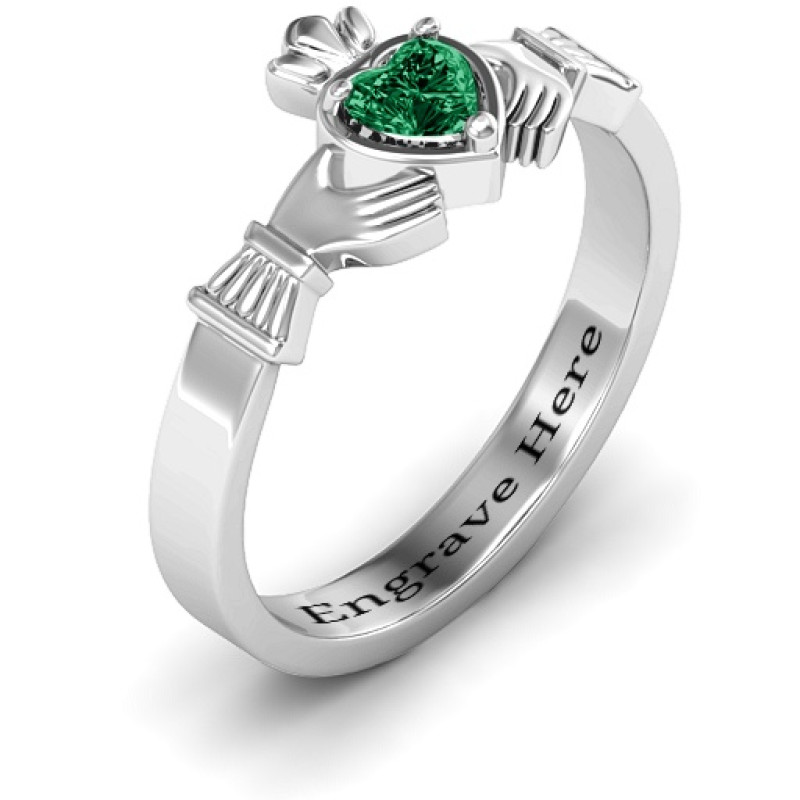 Heart Stone Claddagh Ring product view