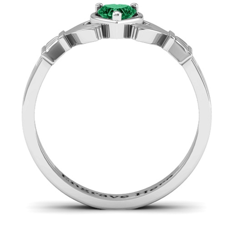 Heart Stone Claddagh Ring product view