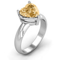 Heart stone double gallery setting ring product view