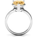 Heart stone double gallery setting ring product view