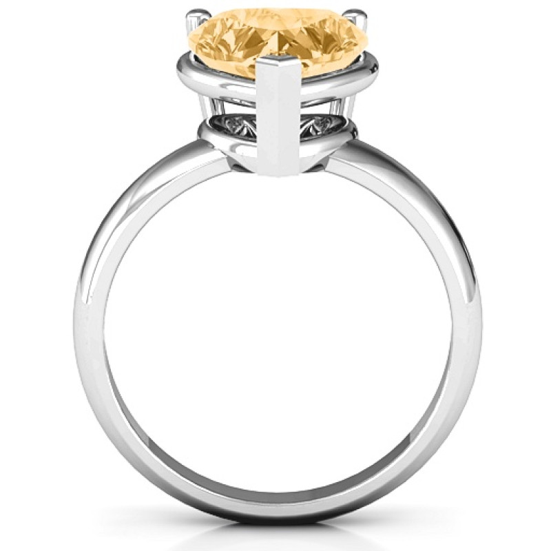 Heart stone double gallery setting ring product view