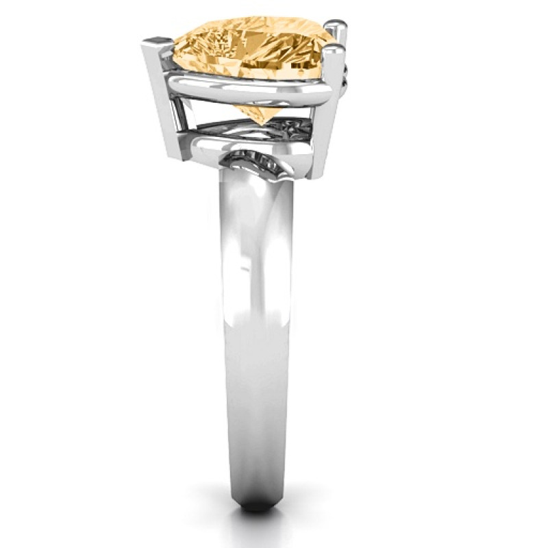 Heart stone double gallery setting ring product view