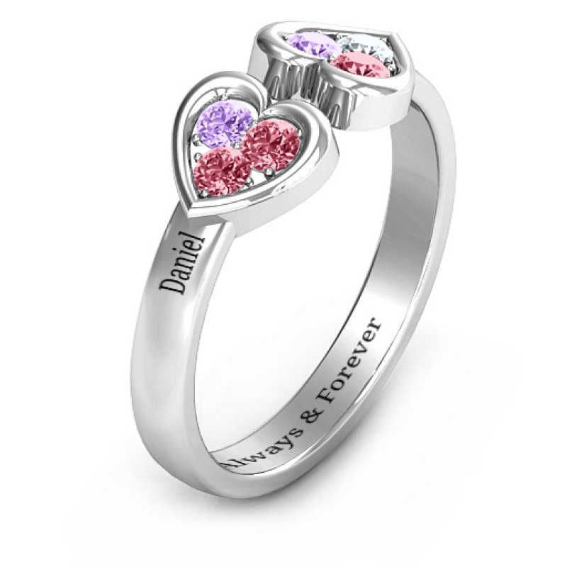 Heart To Heart Wraparound Ring detail view