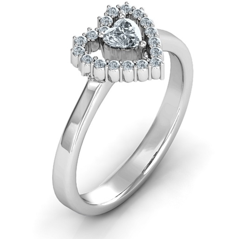 Heart in Heart Halo Ring product view