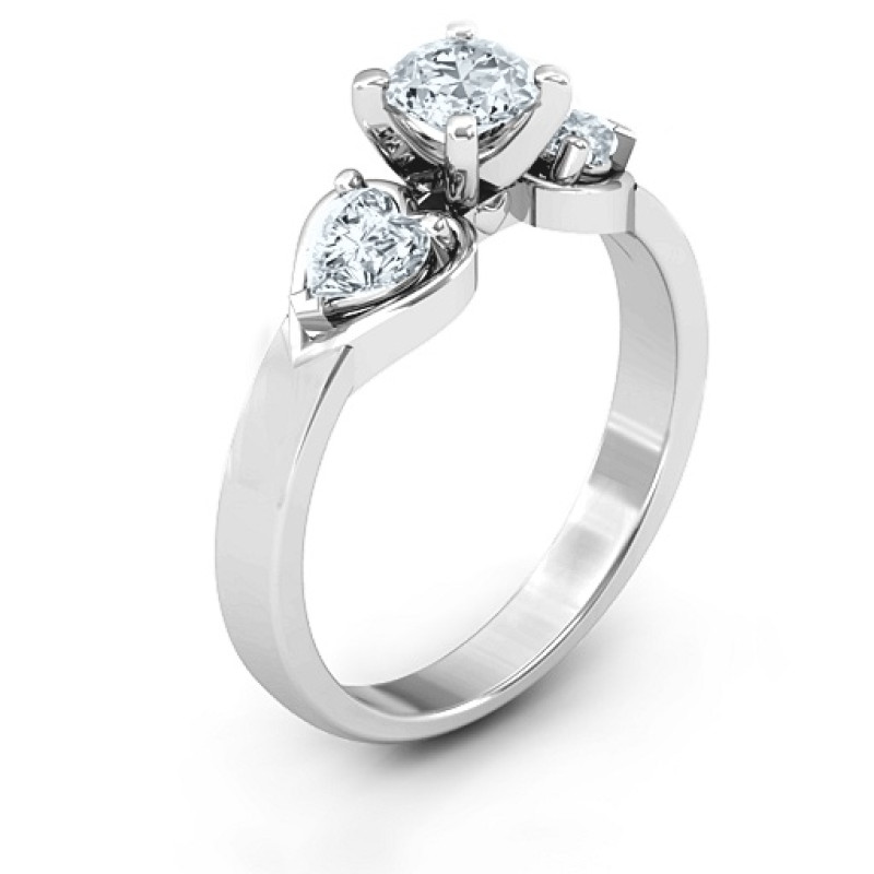 Hearts and Stones Solitaire Ring product view