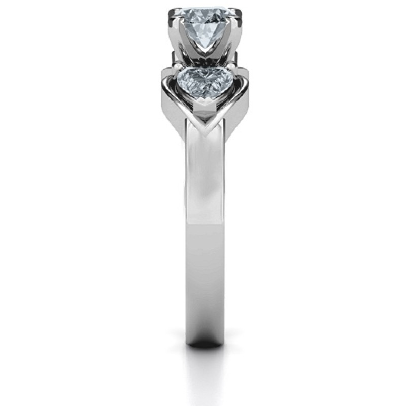 Hearts and Stones Solitaire Ring product view