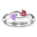 Heavenly Hearts Ring with Heart Gemstones Heavenly Hearts ring with heart gemstones, product view