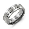 Men's horizontal-cut ring with beveled edge