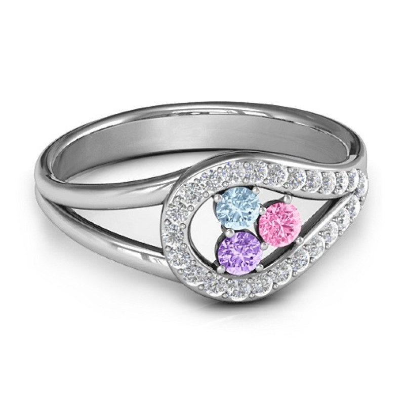Illuminating Accents Ring Illuminating Accents Ring with three round centre stones and a looped accent band