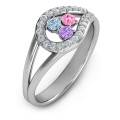 Illuminating Accents Ring Illuminating Accents Ring with three round centre stones and a looped accent band