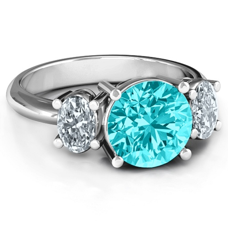 Impressive Three Stone Eternity Ring Impressive Three Stone Eternity Ring with round and oval stones