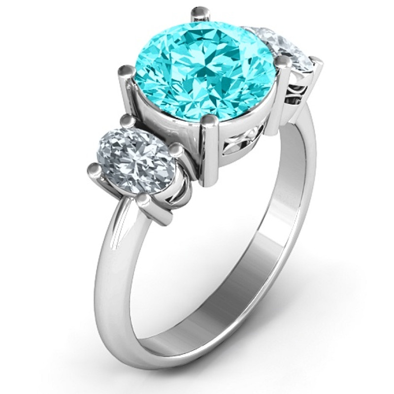 Impressive Three Stone Eternity Ring Impressive Three Stone Eternity Ring with round and oval stones