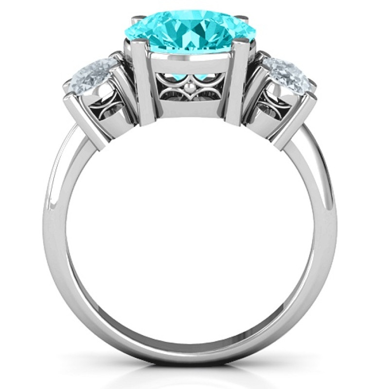 Impressive Three Stone Eternity Ring Impressive Three Stone Eternity Ring with round and oval stones