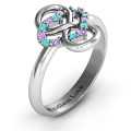 Infinite Love Heart and Infinity Stone Ring Infinite Love ring with a heart and woven infinity knot design with stones