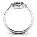 Infinite Love Heart and Infinity Stone Ring Infinite Love ring with a heart and woven infinity knot design with stones