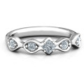 Infinite Wave Princess Cut Centre Stone Ring Infinite Wave ring with princess-cut centre stone and side stones