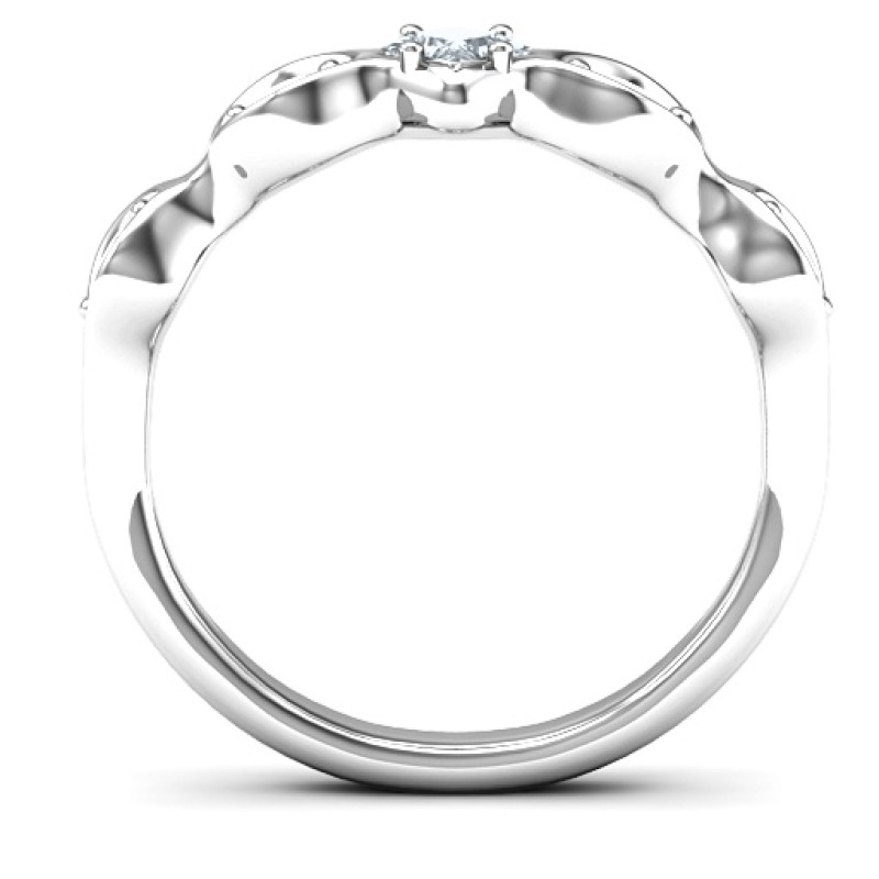 Infinite Wave Princess Cut Stone Ring Infinite Wave ring with princess-cut centre stone