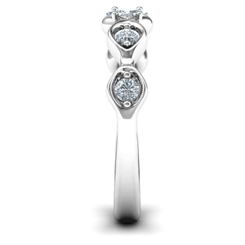 Personalised Infinite Wave Ring Personalised Infinite Wave ring with side stones