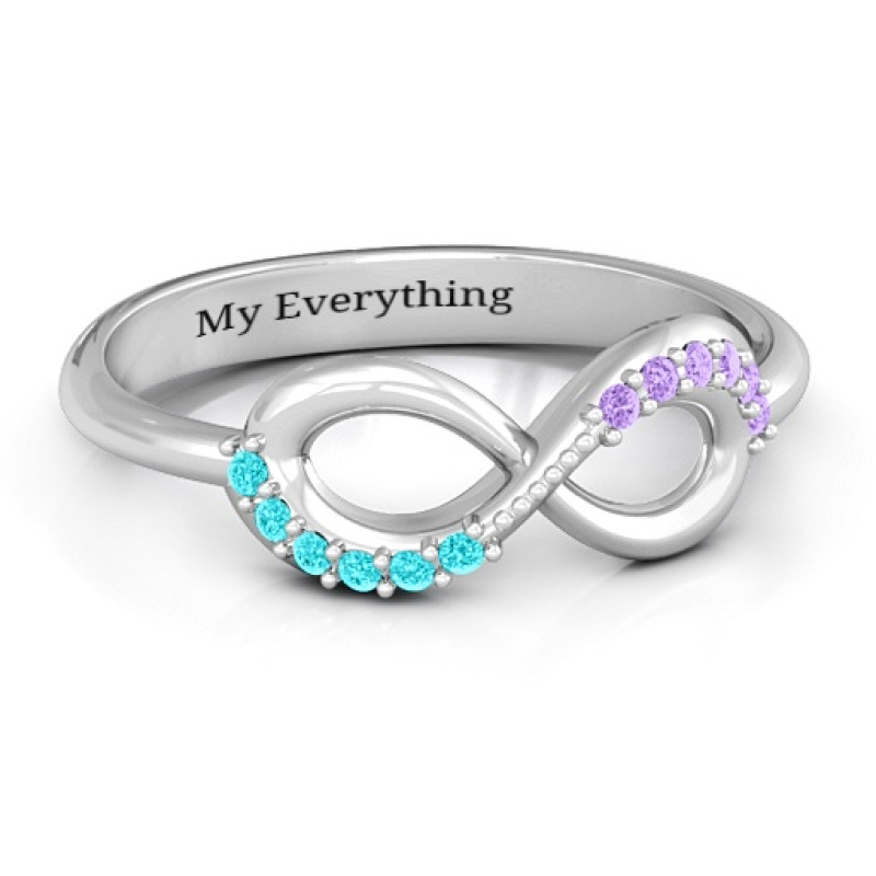 Personalised Infinity Accent Ring Personalised Infinity Accent Ring with stone accents