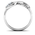 Infinity Ahava Ring with Hebrew Ahava love motif and two round stones