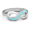 Infinity Ring with Single Accent Row Infinity ring with a single row of accent stones