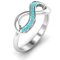 Infinity Ring with Single Accent Row - View 3 Infinity ring with a single row of accent stones