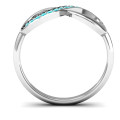 Infinity Ring with Single Accent Row - View 4 Infinity ring with a single row of accent stones