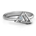 Interlocked Triangle Geometric Ring Interlocked triangle geometric ring with round stone setting