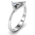 Interlocked Triangle Geometric Ring Interlocked triangle geometric ring with round stone setting