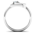 Interlocked Triangle Geometric Ring Interlocked triangle geometric ring with round stone setting