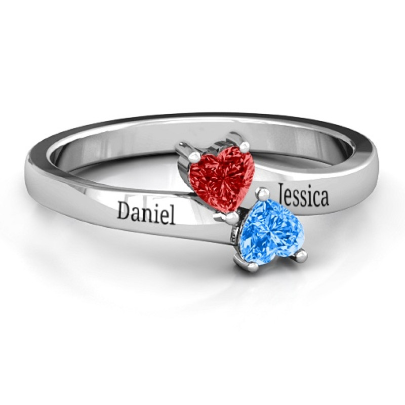 Inverted Twin Heart Ring Inverted Twin Heart Ring with two heart-cut stones