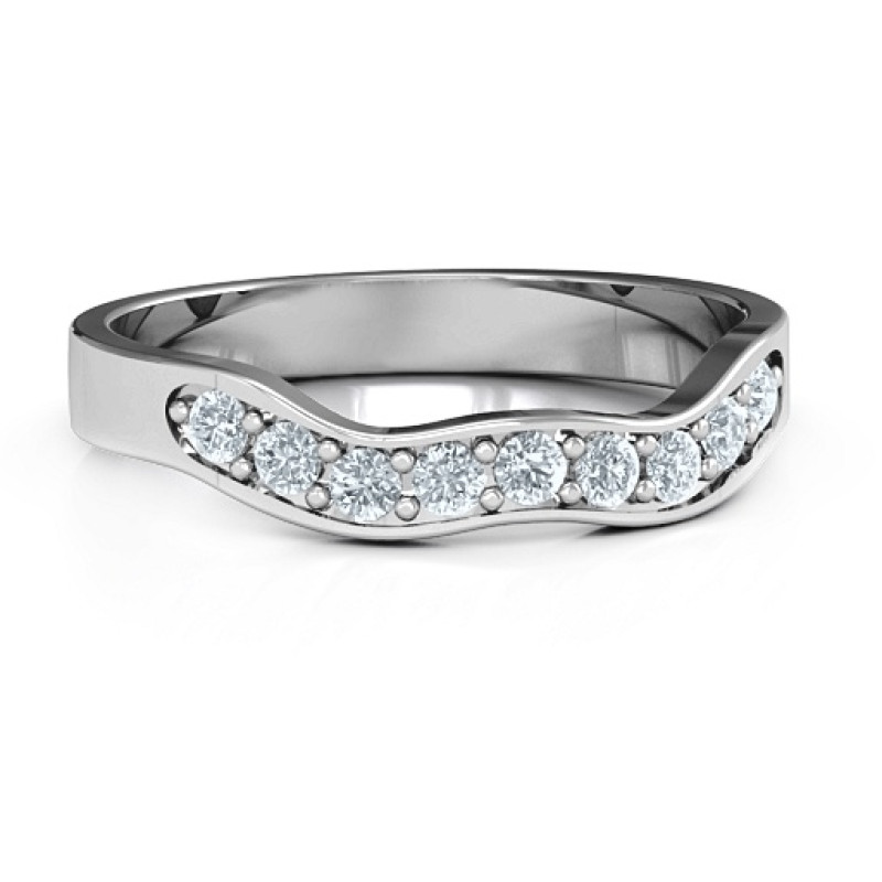 Jasmine Band Ring with round stones and baguette accents