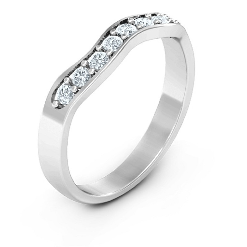 Jasmine Band Ring with round stones and baguette accents